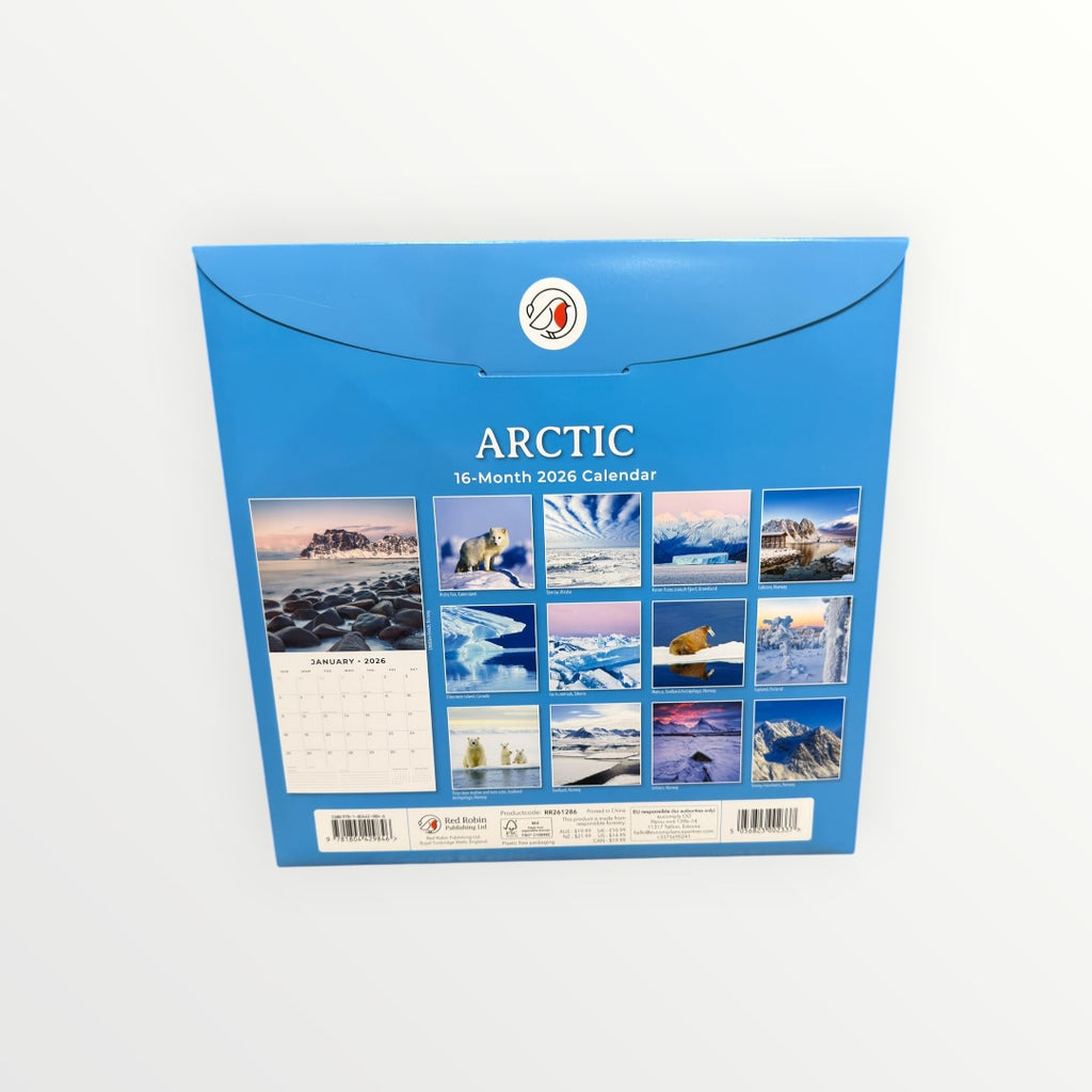 Red Robin Publishing ARCTIC 2026 16-Month Calendar 12" x 12"