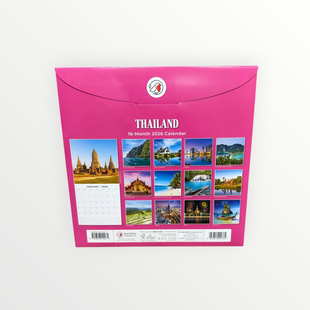 Red Robin Publishing THAILAND 2026 16-Month Calendar 12" x 12"