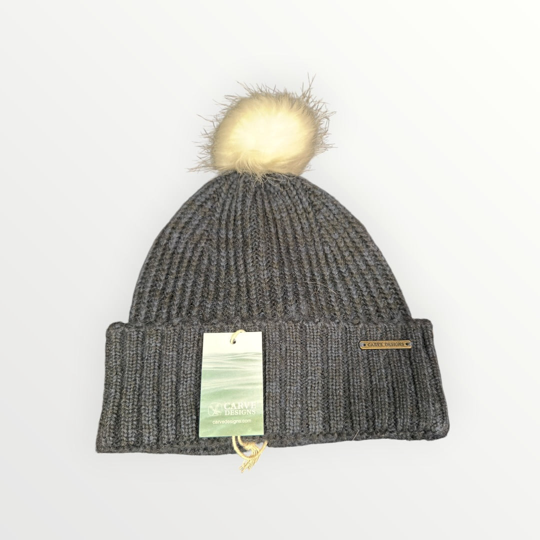 Carve Designs Lucy Beanie Charcoal One Size