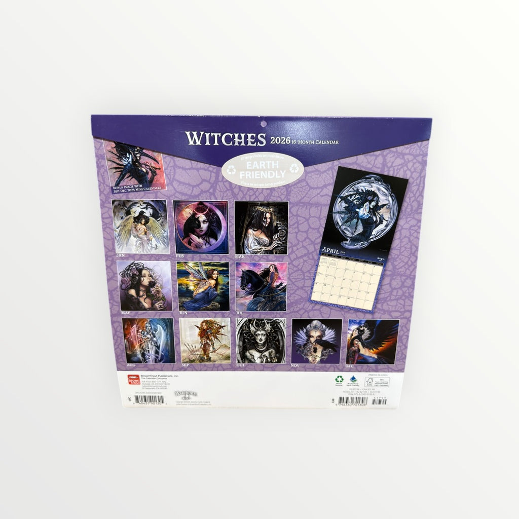 BrownTrout Publishers WITCHES 2026 16-Month Calendar 12" x 12"
