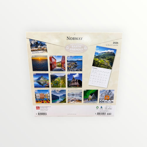 BrownTrout Publishers NORWAY 2026 16-Month Calendar 12" x 12"