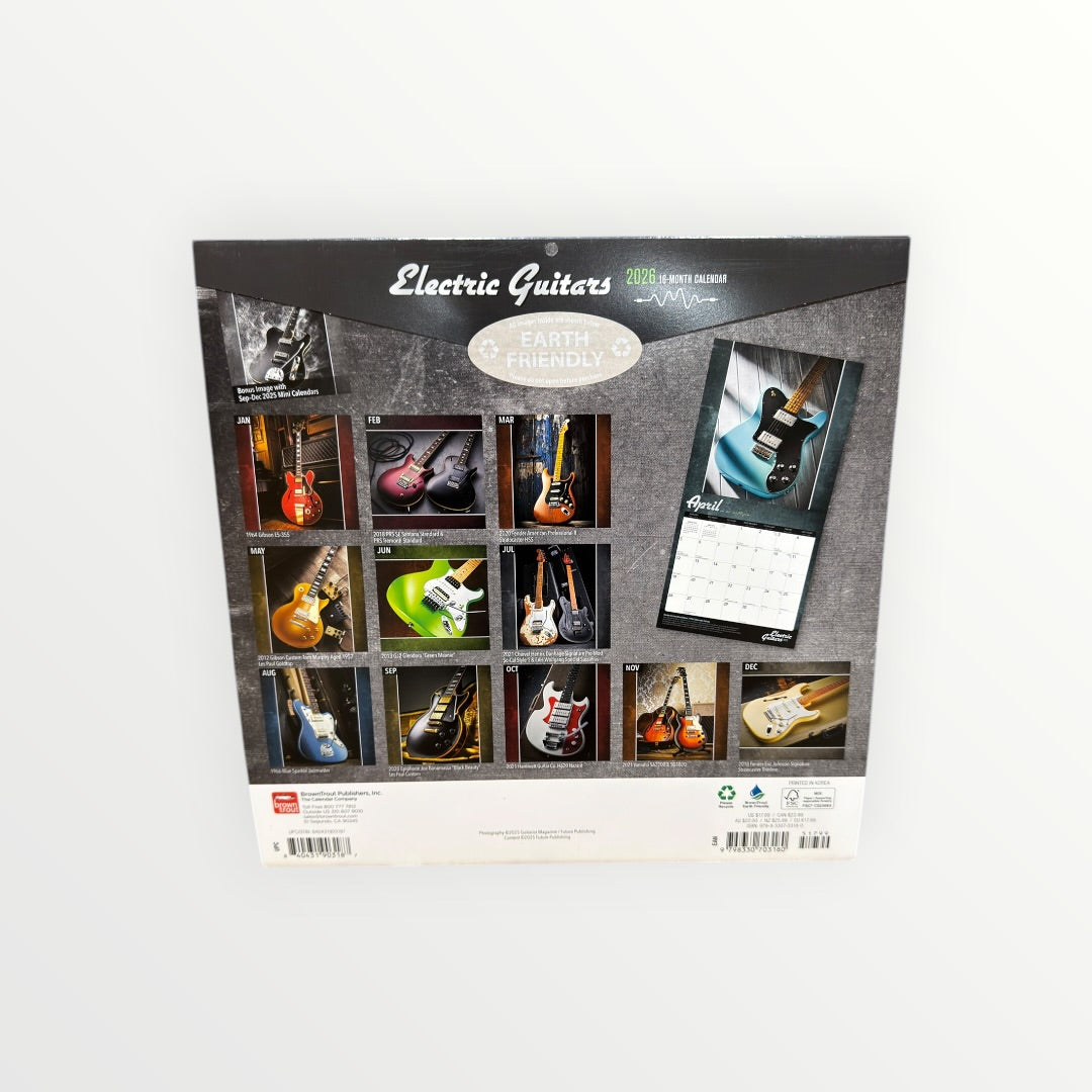 BrownTrout Publishers ELECTRIC GUITARS 2026 16-Month Calendar 12" x 12"