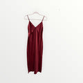 A New Day Women's Satin Slip Midi Dress Burgundy Size: S