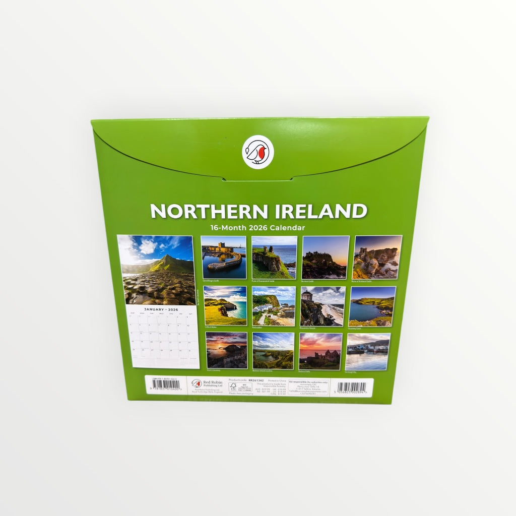 Red Robin Publishing NORTHERN IRELAND 2026 16-Month Calendar 12" x 12"