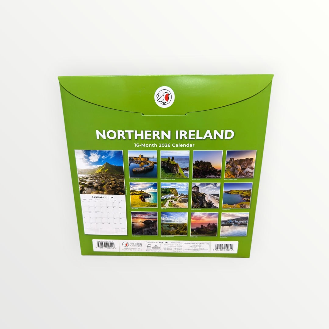 Red Robin Publishing NORTHERN IRELAND 2026 16-Month Calendar 12" x 12"