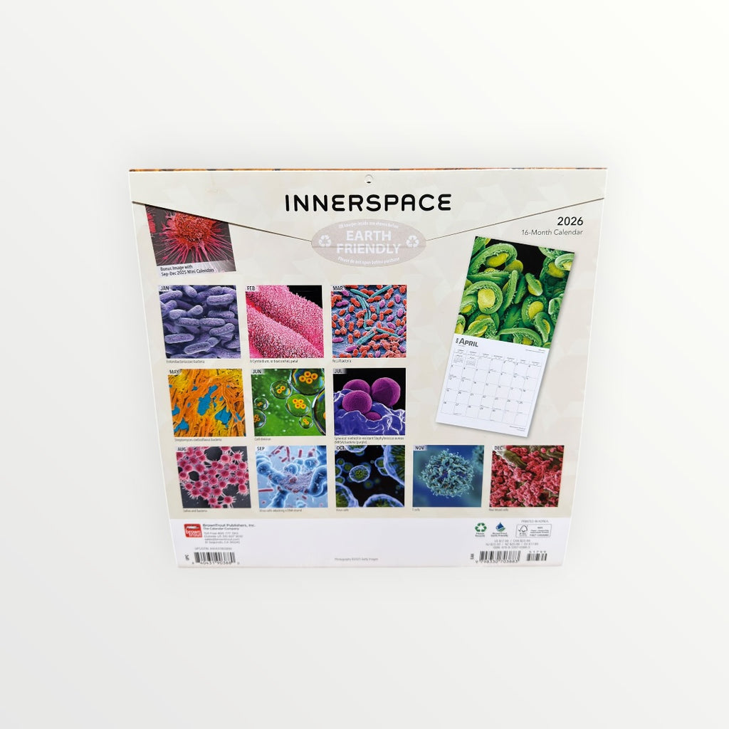 BrownTrout Publishers Microscopic World of Inner Space 2026 16-Month Calendar 12" x 12"