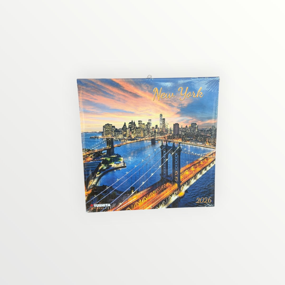 Tushita Calendars NEW YORK 2026 International Holidays 16-Month Calendar 12" x 12"