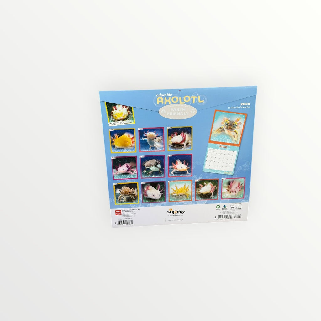 BrownTrout Publishers ADORABLE AXOLOTL 2026 16-Month Calendar 12" x 12"
