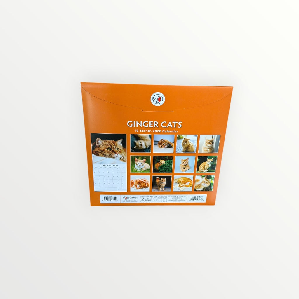 Red Robin Publishing GINGER CATS 2026 16-Month Calendar 12" x 12"