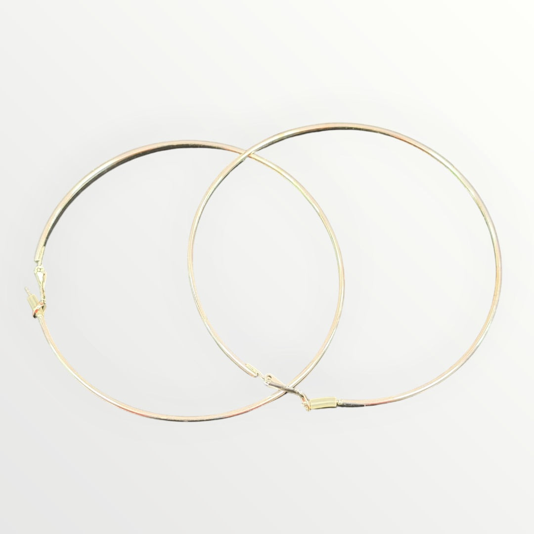 Women's 120MM Gold Tone Skinny Hoop Earrings