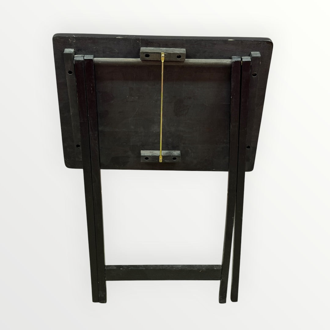 Black Mainstays Wooden Folding TV Tray Table 19" x 15" x 26"