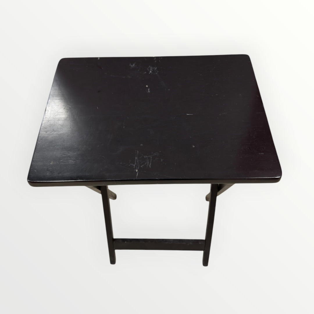 Black Mainstays Wooden Folding TV Tray Table 19" x 15" x 26"