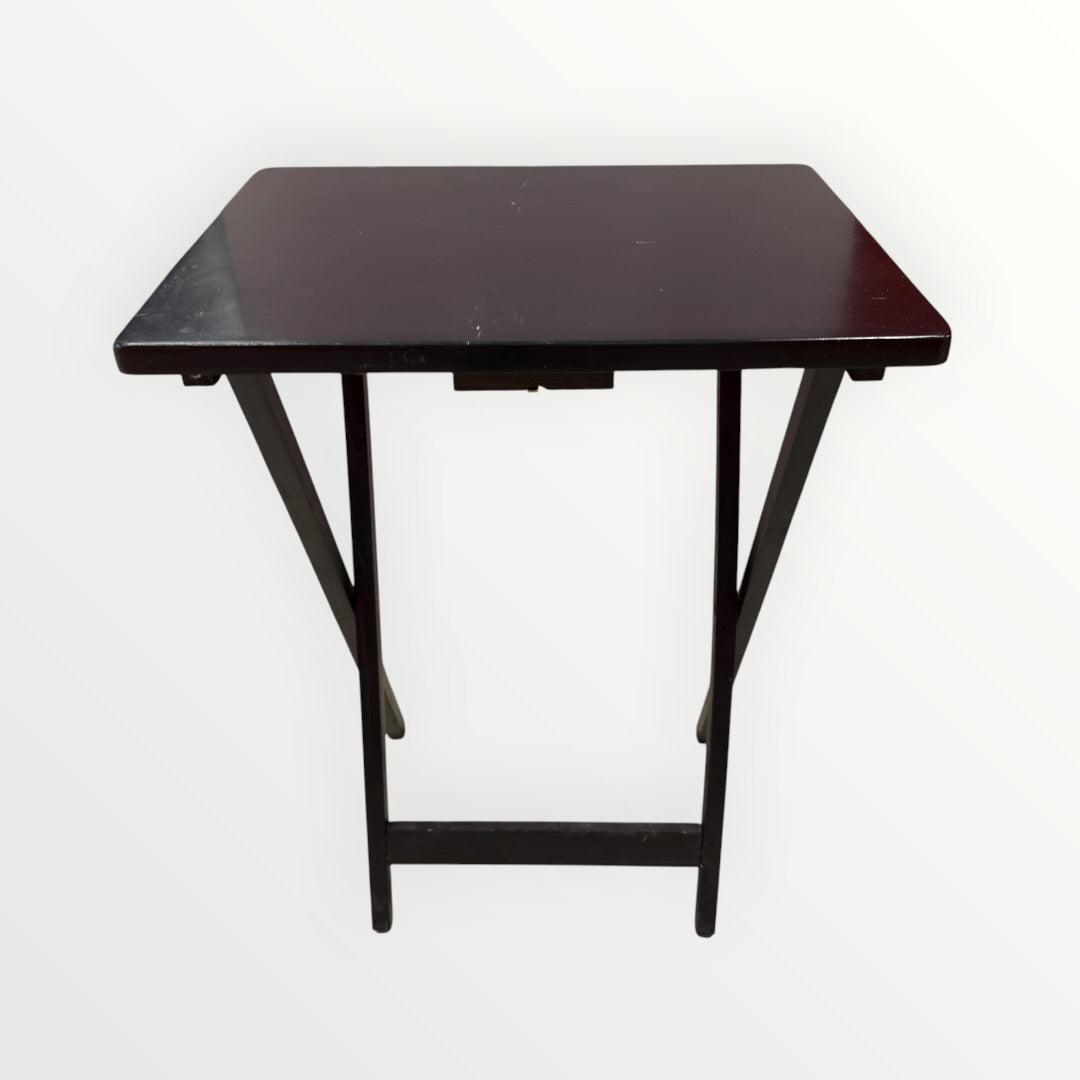 Black Mainstays Wooden Folding TV Tray Table 19" x 15" x 26"