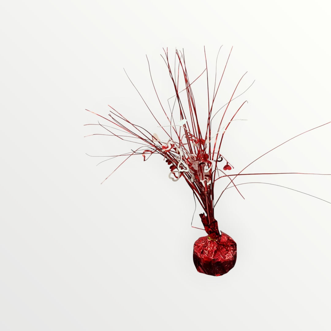 Red Metallic Wrapped Foil Table Centerpiece