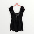 Urban Outfitters Lily Velvet Tiered Romper Black Size: M