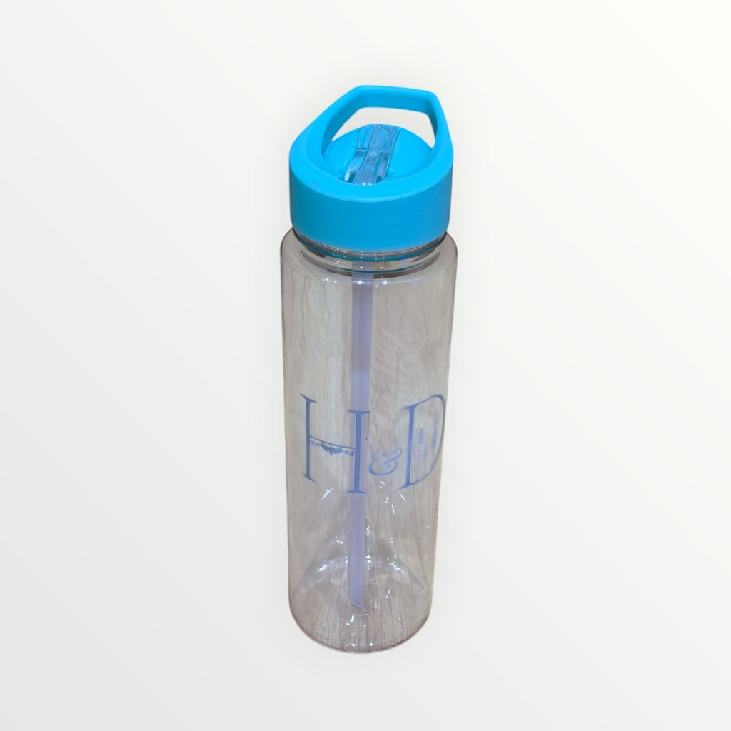 Clear Plastic Sports Bottle with Handle and Straw 700ml