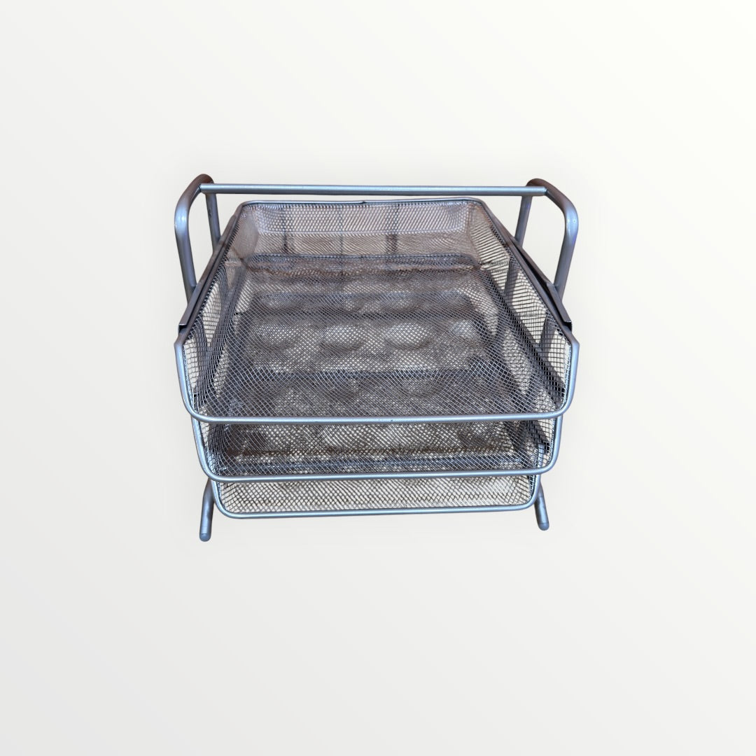 IKEA Dokument 3-tier Mesh Letter Tray Silver Finish