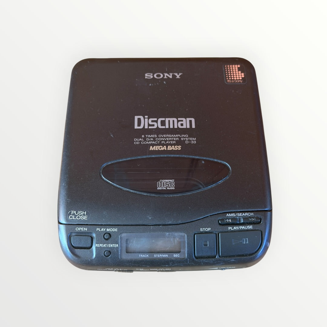 Sony Discman D-33 Mega Bass Portable CD Player 1991