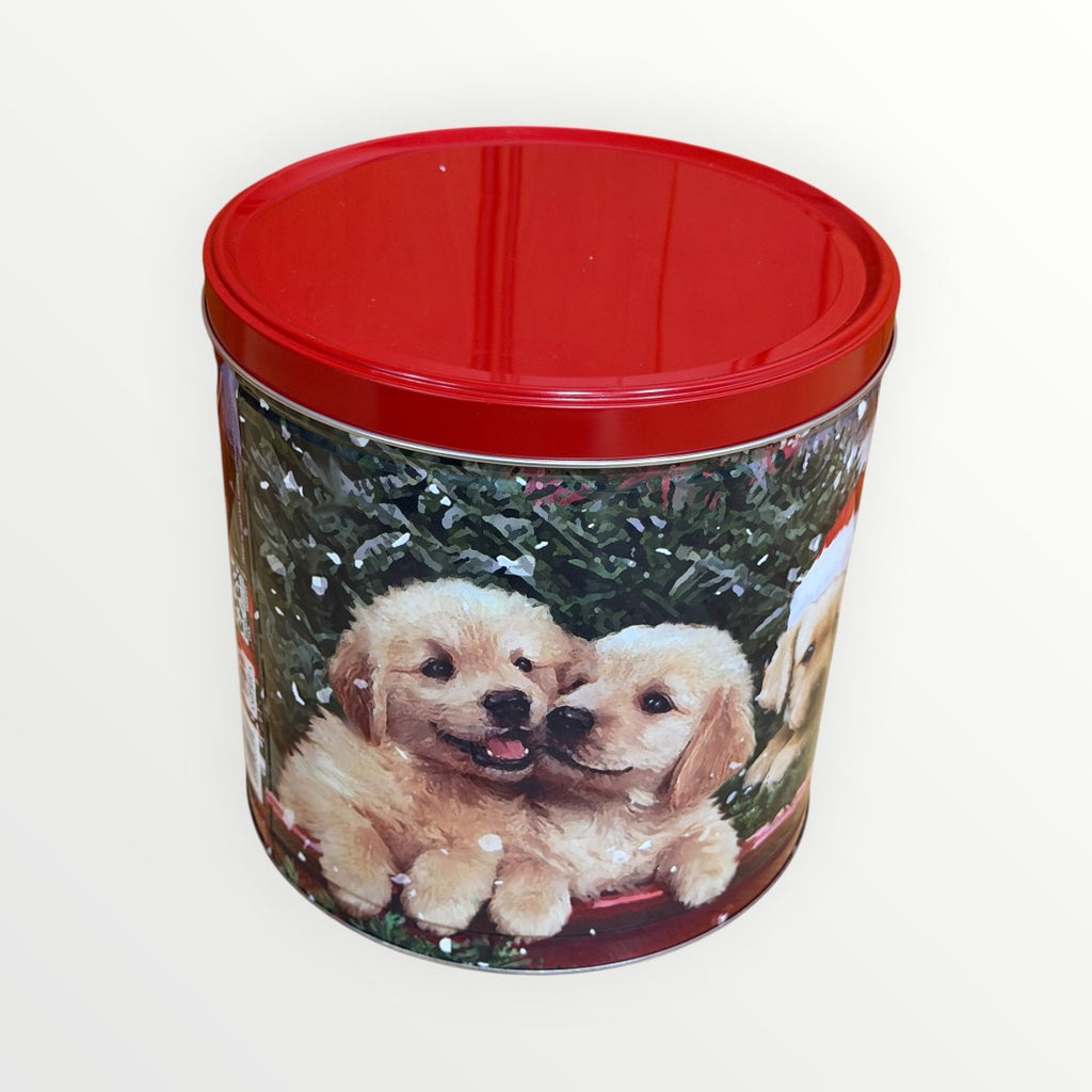 Great Value Holiday Popcorn Tin, Puppies Chill Design, 24 oz