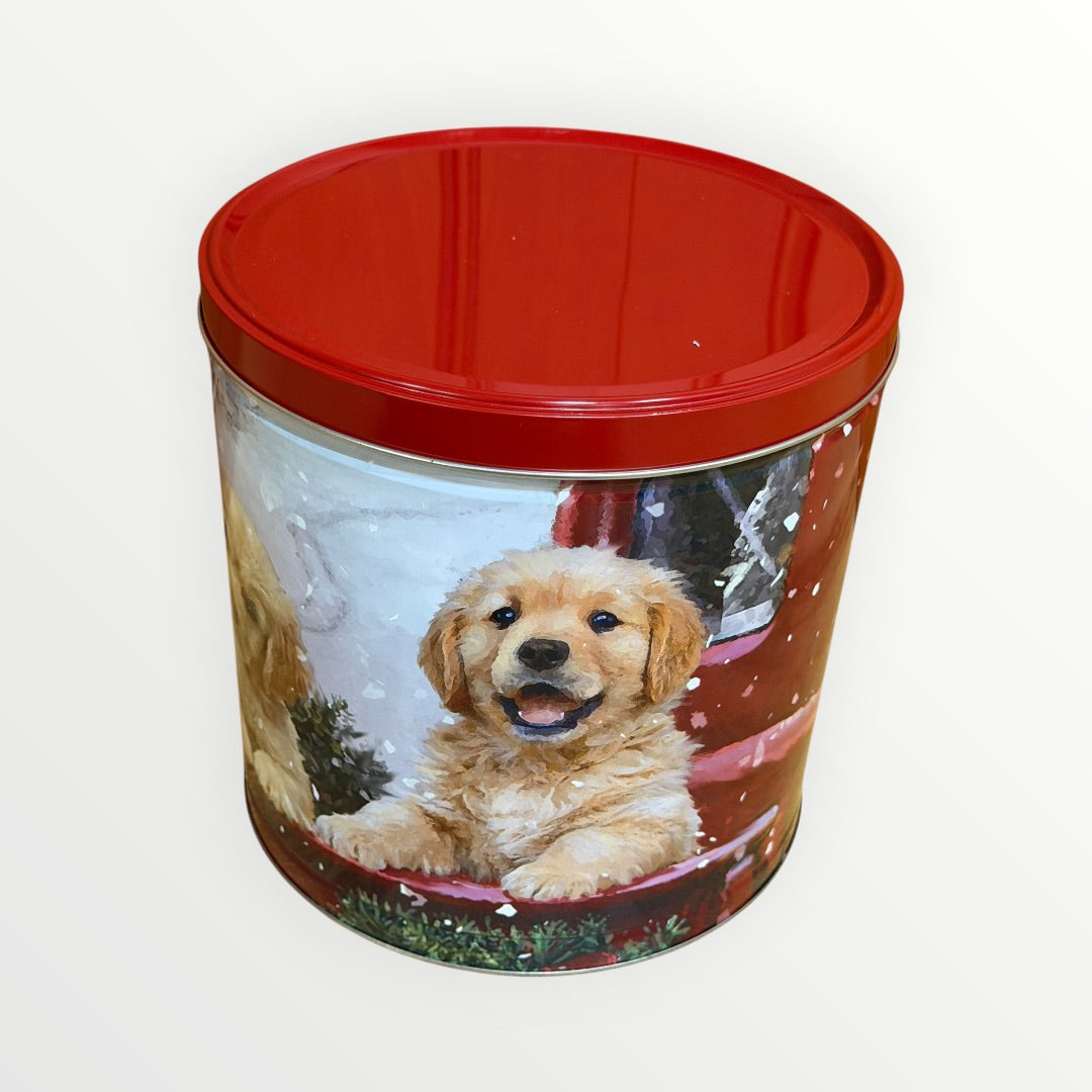 Great Value Holiday Popcorn Tin, Puppies Chill Design, 24 oz