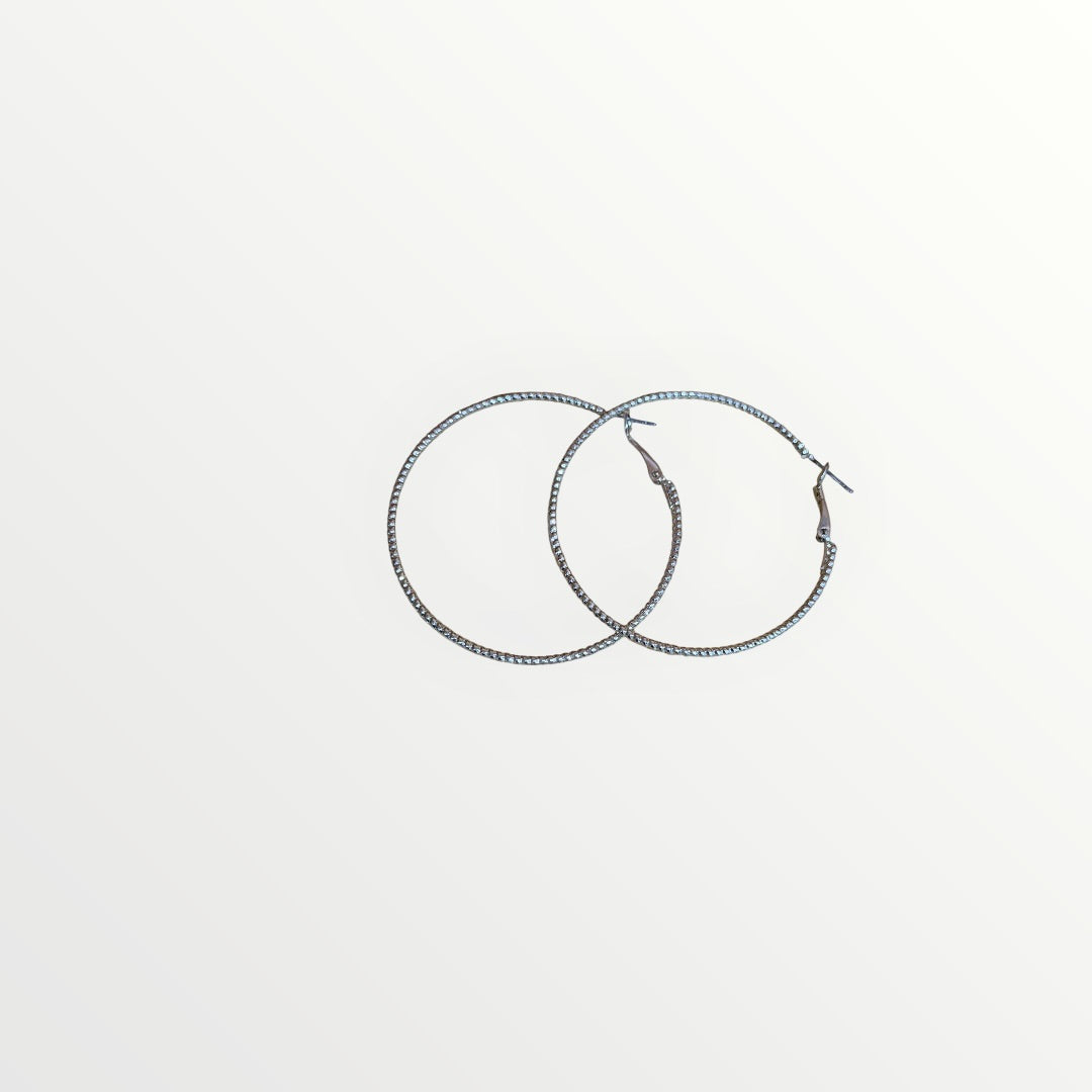 Silver Tone 3" Extra-Large Hoop Earrings