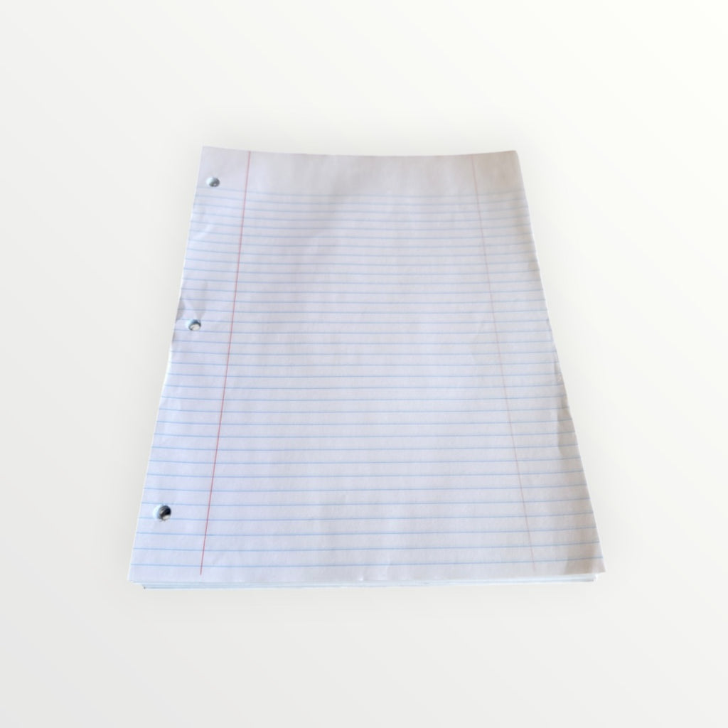 Loose-leaf Notebook Filler Paper, College Ruled, 8" x 10 1/2", White, Pack Of 150 Sheets