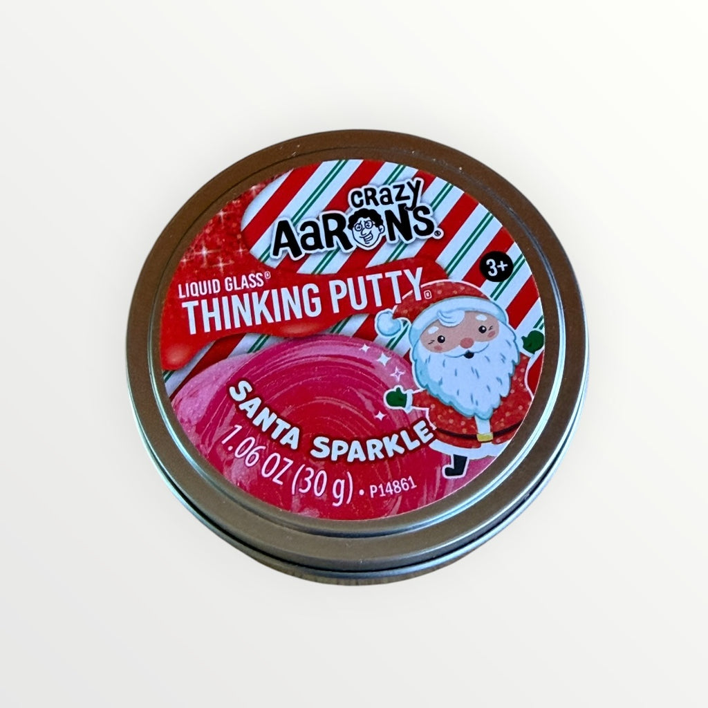 Crazy Aaron's Santa Sparkle Liquid Glass Thinking Putty Tin - Red