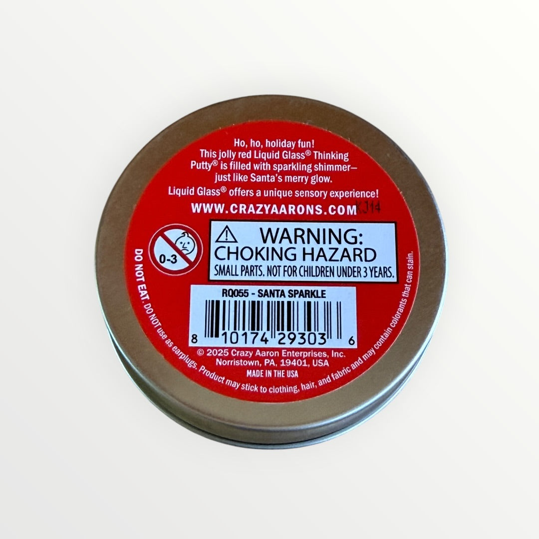 Crazy Aaron's Santa Sparkle Liquid Glass Thinking Putty Tin - Red
