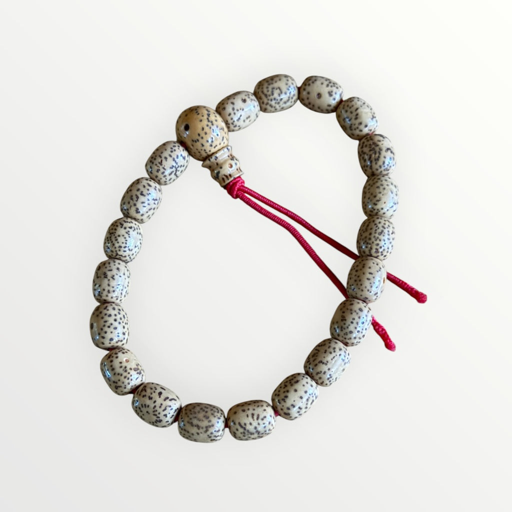 Bodhi Seed Mala Bracelet of Beige Lotus Seeds