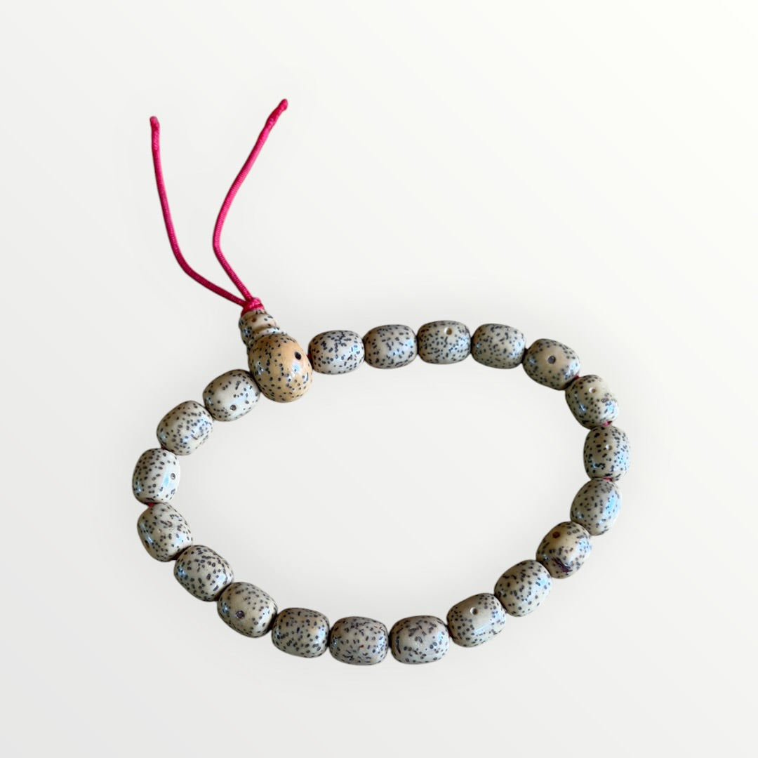 Bodhi Seed Mala Bracelet of Beige Lotus Seeds