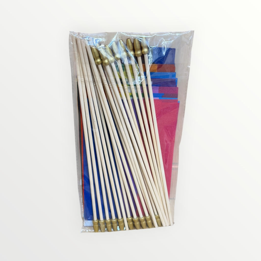 Pride Rainbow Stick Flags 5" x 8" Set of 20