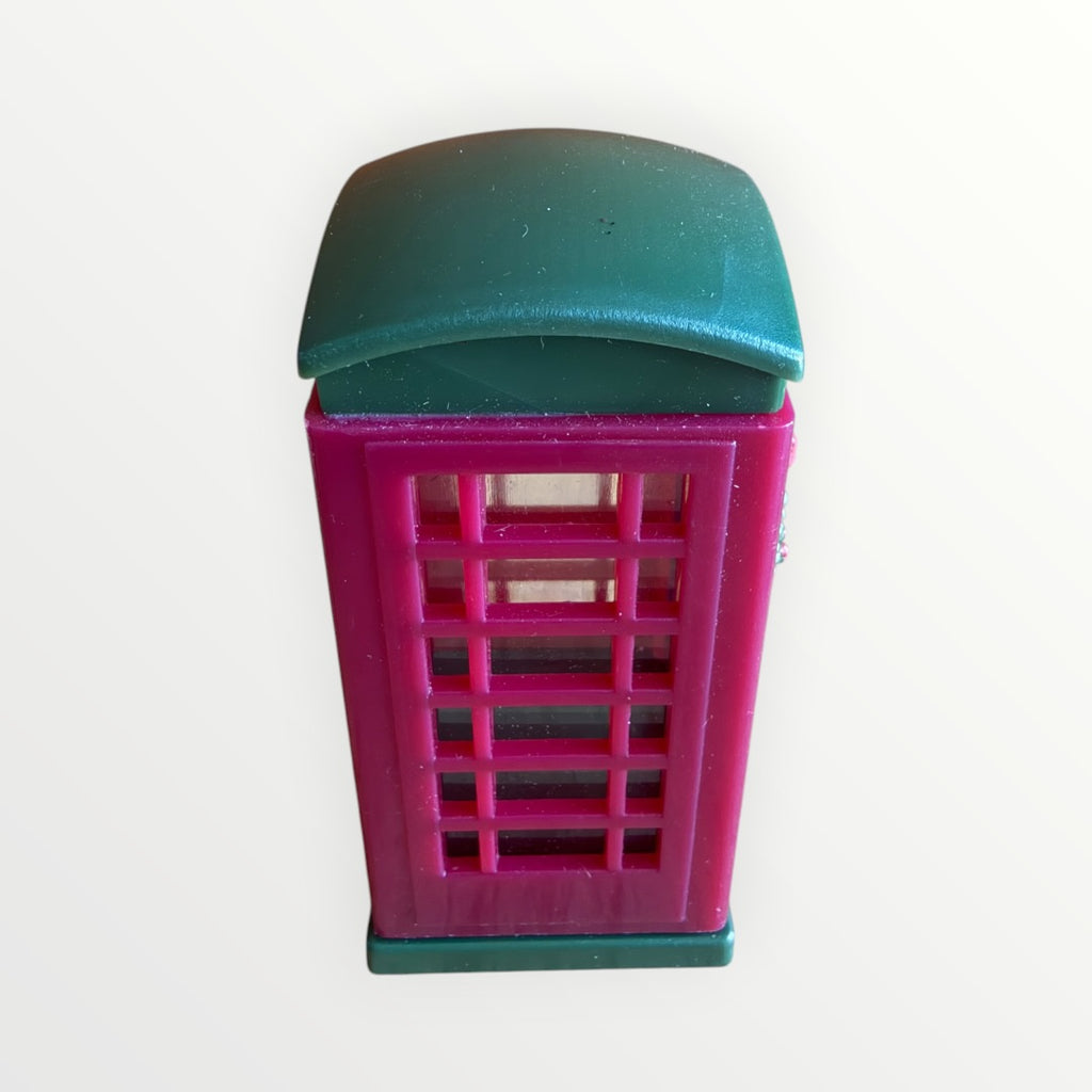 Vintage Red TELEPHONE BOOTH Christmas Village 3"H