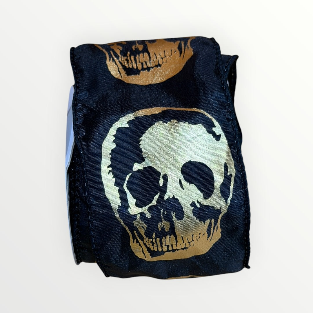 Celebrate It Halloween Wired Ribbon Skull Pattern