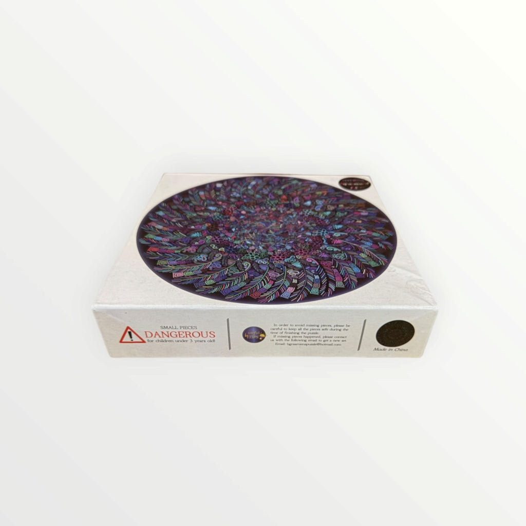 Bgraamiens Puzzle-The Indian Feather-1000 Pieces Round Puzzle Color Challenge Jigsaw Puzzles for Adults and Kids