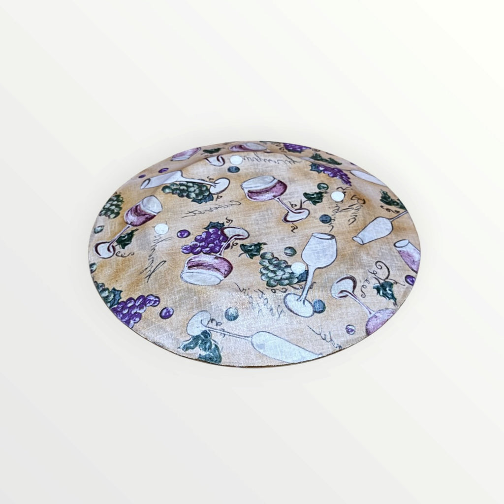 Decoupage Glass Plate Tuscan Vineyard Theme 10.5"D