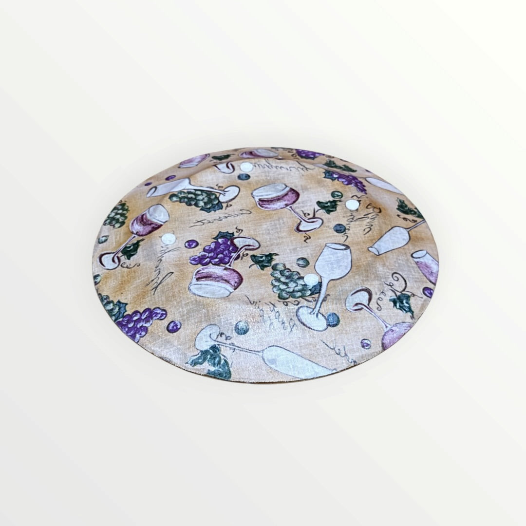 Decoupage Glass Plate Tuscan Vineyard Theme 10.5"D