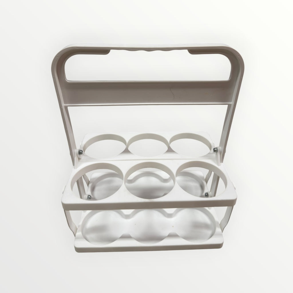 White Foldable Drink Carrier for Six Beverages