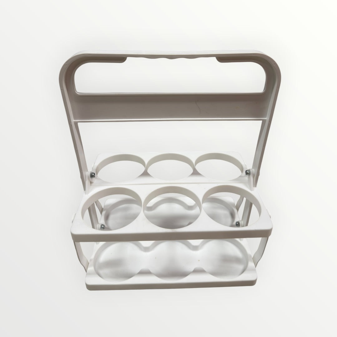 White Foldable Drink Carrier for Six Beverages