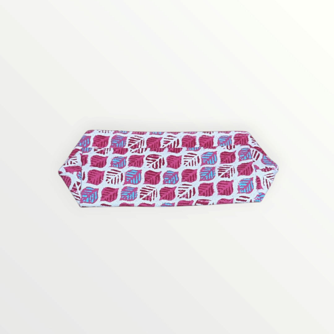 Clarins Feed 10 Red/Leaves Canvas Cosmetic Bag