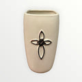 Ivory Ceramic Cross Vase 3.5" x 8"H