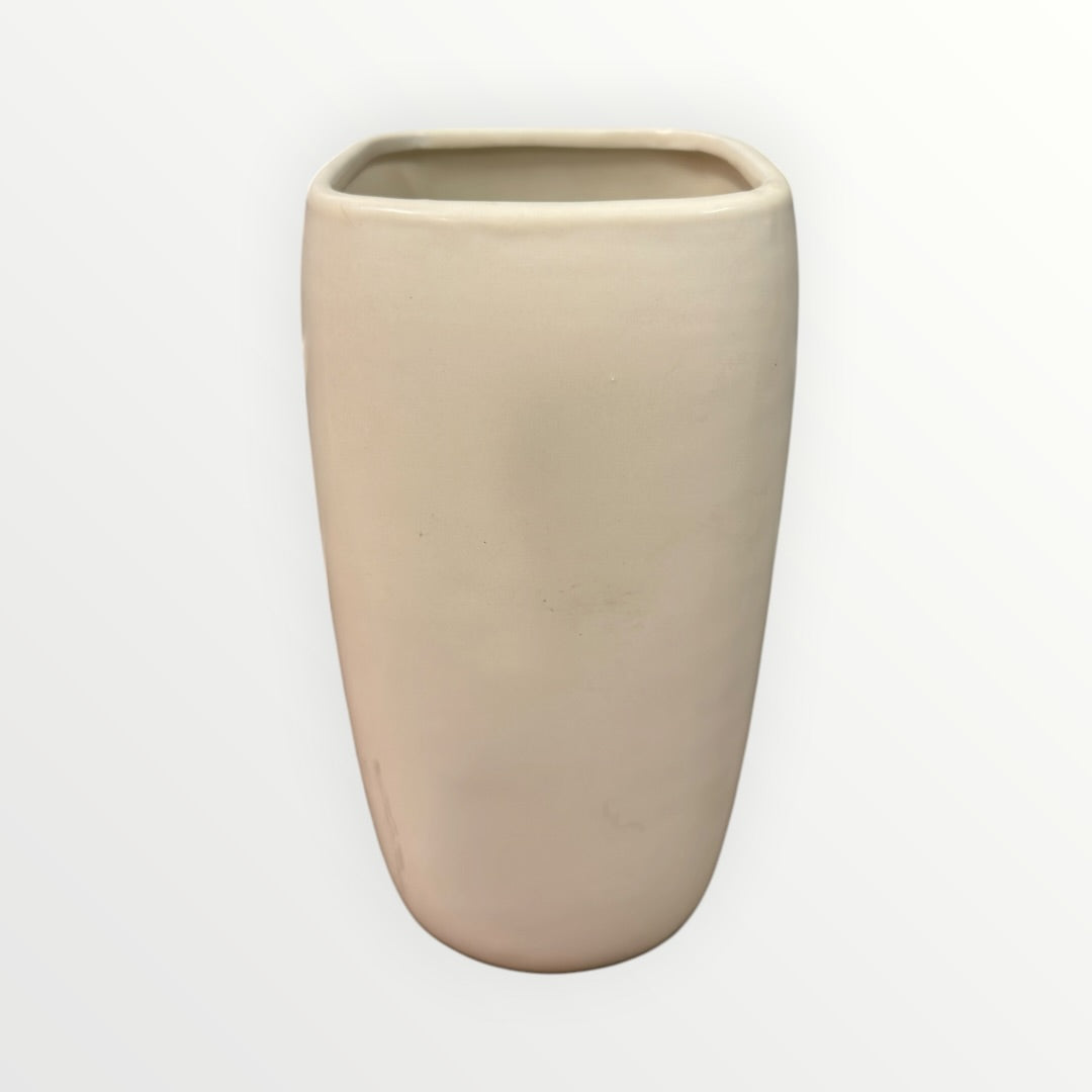 Ivory Ceramic Cross Vase 3.5" x 8"H