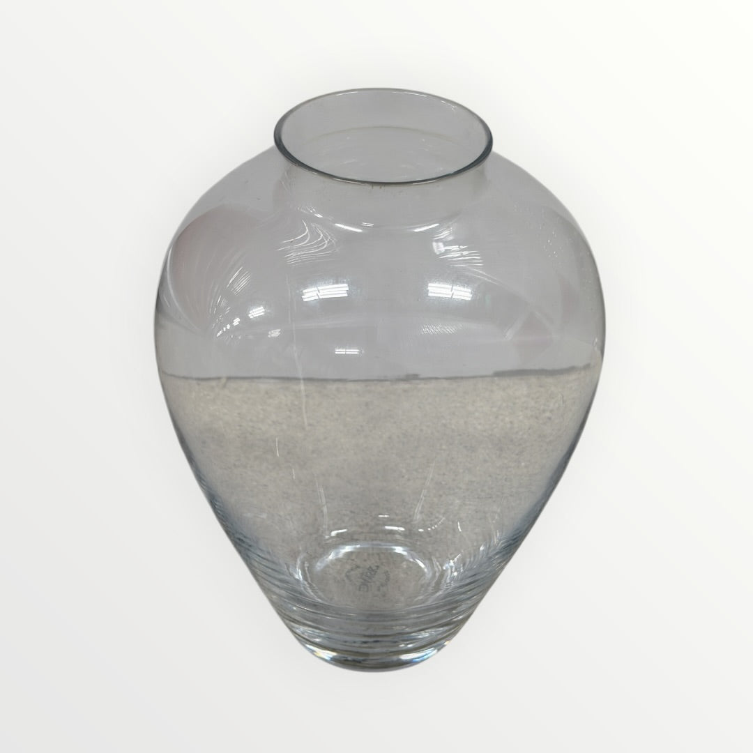 Dansk Hand Blown Clear Glass Vase 2.5"D x 7.5"H