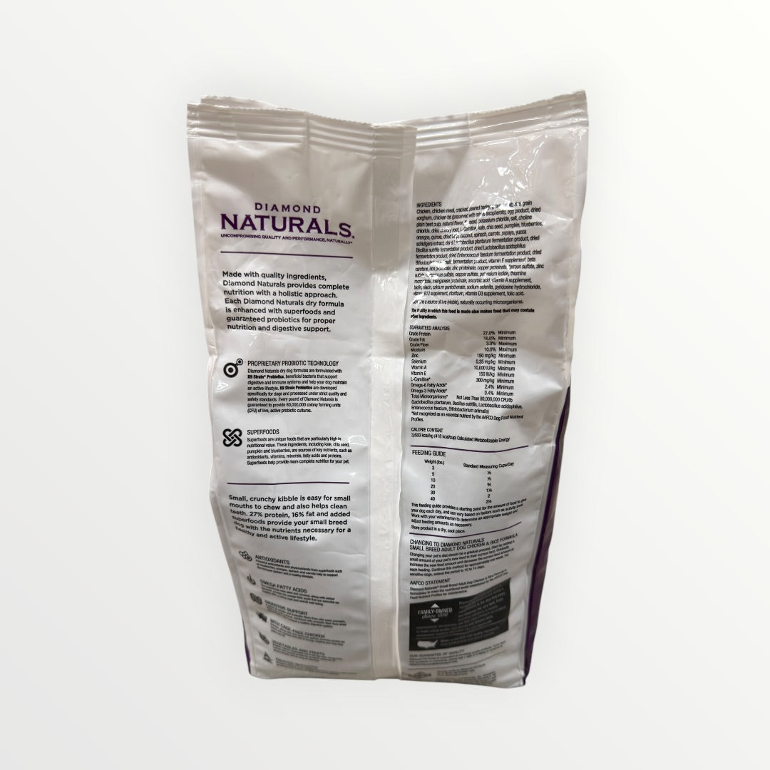 Diamond Naturals Small Breed Adult Chicken & Rice Formula Dry Dog Food 6LB-Donors & Volunteers Only