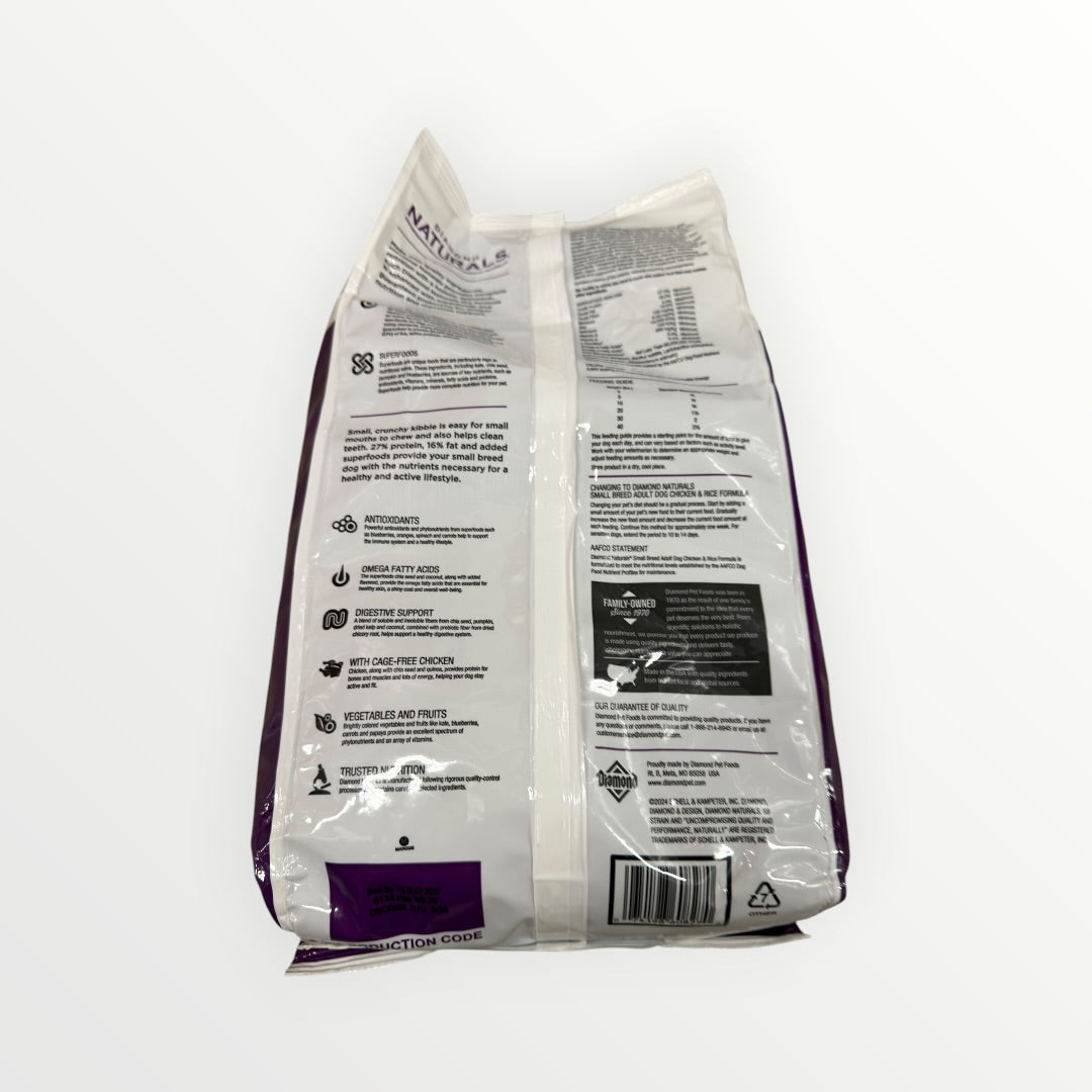 Diamond Naturals Small Breed Adult Chicken & Rice Formula Dry Dog Food 6LB-Donors & Volunteers Only