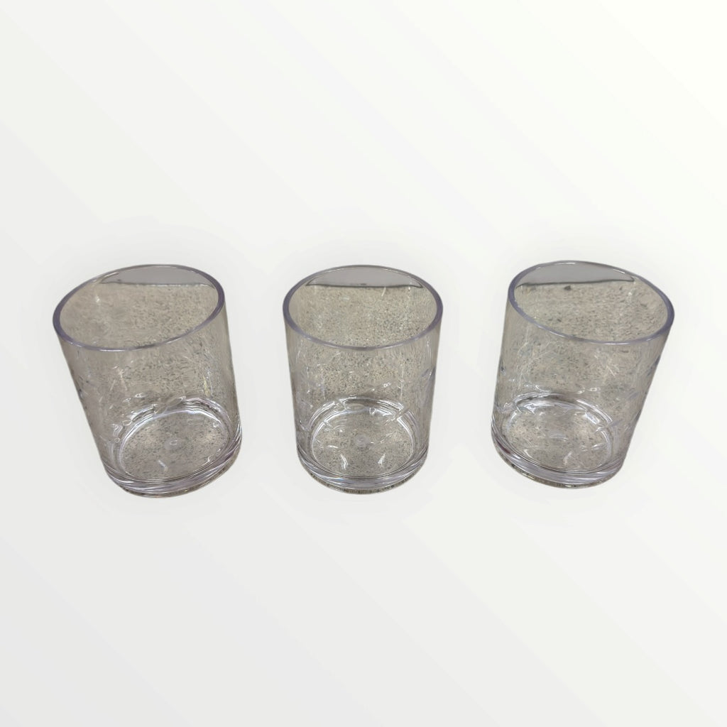 Set of 3 Clear Acrylic Glasses 10oz