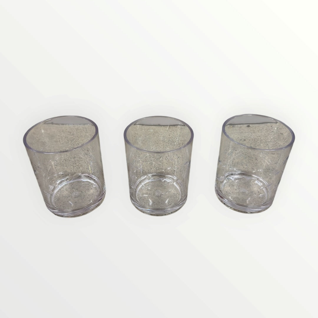 Set of 3 Clear Acrylic Glasses 10oz