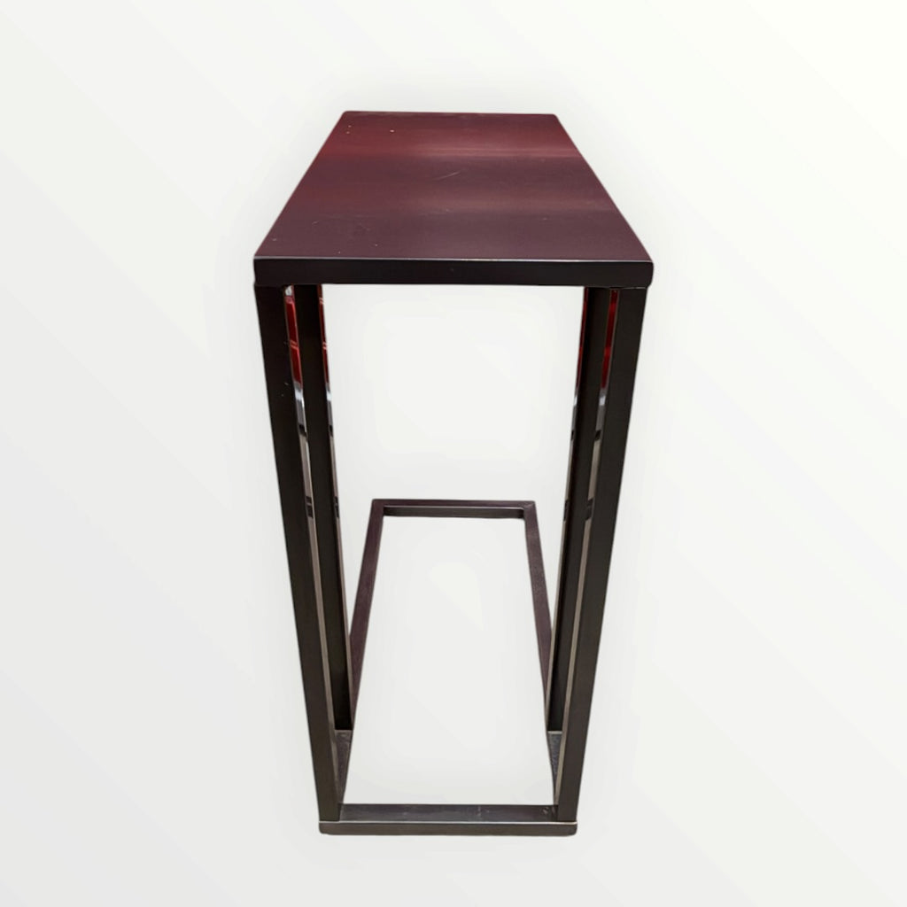 Black Iron Abstract End Table 20"L x 10"W x 24"H
