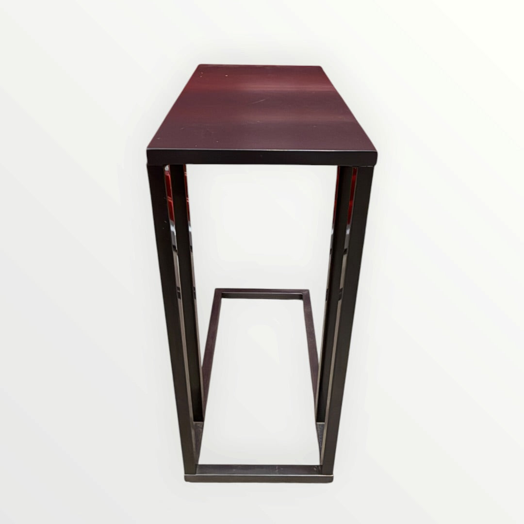Black Iron Abstract End Table 20"L x 10"W x 24"H