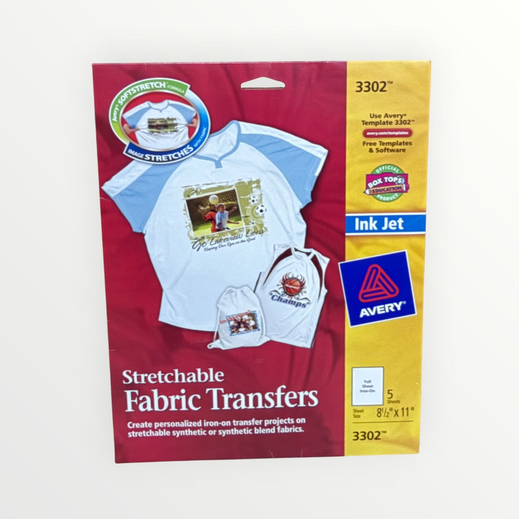 Avery 3302 Stretchable Fabric Transfers 8.5"x11"
