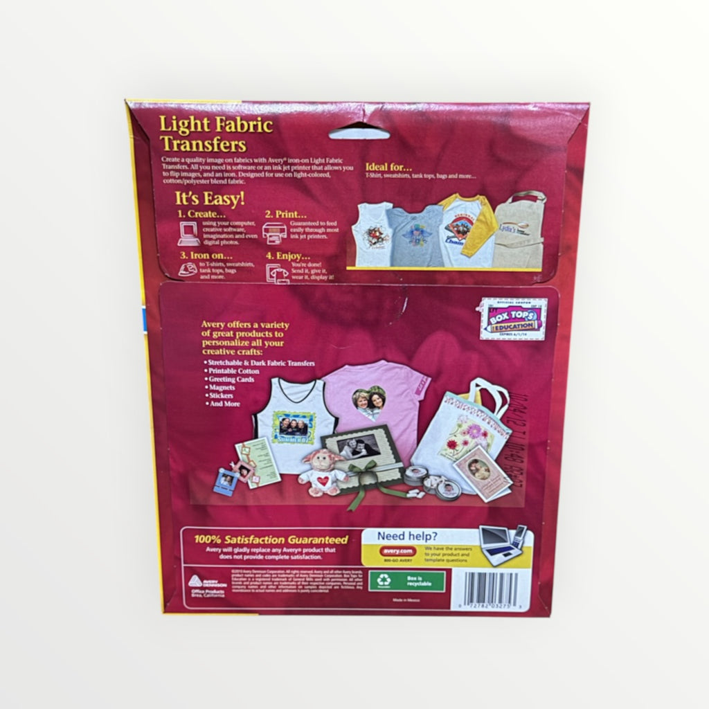 Avery Light Fabric Transfers 3275